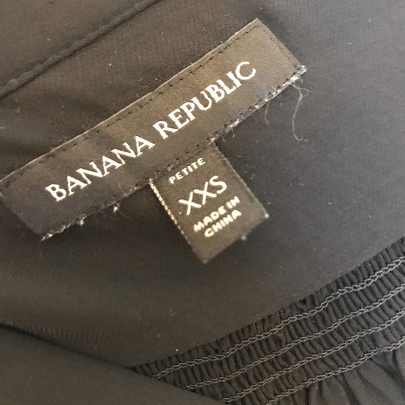 Banana Republic Black Drop Hem Tank Cinched Waist Button Up Blouse Size XXSP - Picture 6 of 7